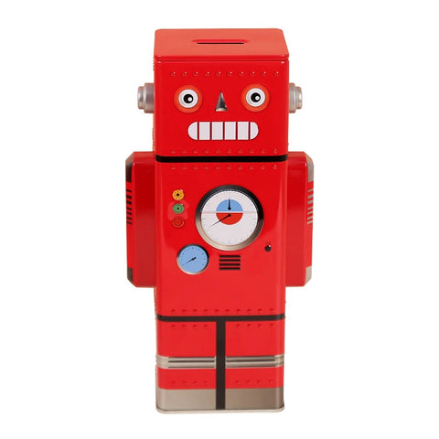 Tirelire Robot en Métal rouge