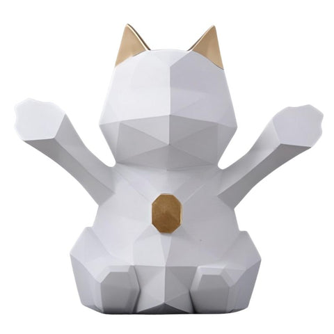 Maneki-neko-tirelire blanc