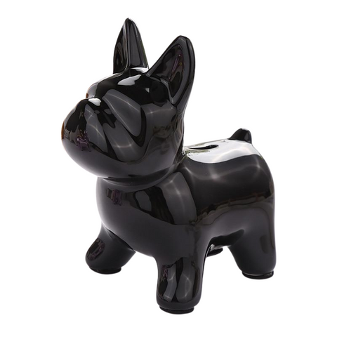 Tirelire Chien Bouledogue noir